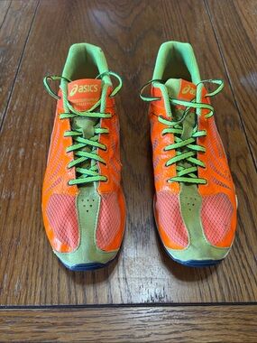 Asics Cross Freak Orange with Lime Green Accent Running Shoes